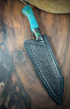 Load image into Gallery viewer, C) Frenzy Damascus, Western Santoku Chef by Valentini Garage Works