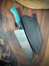 Load image into Gallery viewer, C) Frenzy Damascus, Western Santoku Chef by Valentini Garage Works