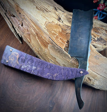 Load image into Gallery viewer, B) Barber Notch Straight Razor Scalloped Spine W2 Blade , By Valentini Garage Works