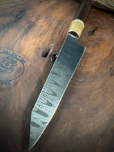 Load image into Gallery viewer, D) Ladder Pattern Damascus Petty Chef Knife by Valentini Garage Works