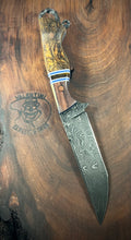 Load image into Gallery viewer, Tanto Hunter in Wave Pattern Damascus