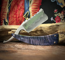 Load image into Gallery viewer, E) Bull Nose Straight Razor 1095 Blade , By Valentini Garage Works