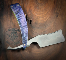 Load image into Gallery viewer, E) Bull Nose Straight Razor 1095 Blade , By Valentini Garage Works