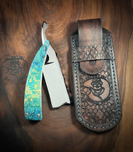 Load image into Gallery viewer, B) Bull Nose Straight Razor Scalloped Spine 1095 Blade , By Valentini Garage Works