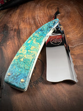 Load image into Gallery viewer, B) Bull Nose Straight Razor Scalloped Spine 1095 Blade , By Valentini Garage Works