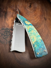 Load image into Gallery viewer, B) Bull Nose Straight Razor Scalloped Spine 1095 Blade , By Valentini Garage Works