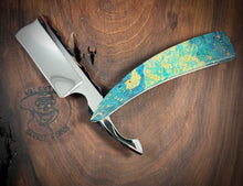 Load image into Gallery viewer, B) Bull Nose Straight Razor Scalloped Spine 1095 Blade , By Valentini Garage Works