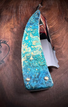Load image into Gallery viewer, B) Bull Nose Straight Razor Scalloped Spine 1095 Blade , By Valentini Garage Works