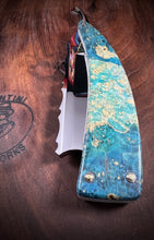 Load image into Gallery viewer, B) Bull Nose Straight Razor Scalloped Spine 1095 Blade , By Valentini Garage Works