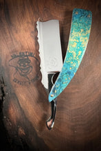 Load image into Gallery viewer, B) Bull Nose Straight Razor Scalloped Spine 1095 Blade , By Valentini Garage Works