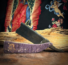 Load image into Gallery viewer, B) Barber Notch Straight Razor Scalloped Spine W2 Blade , By Valentini Garage Works
