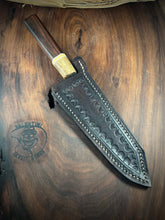 Load image into Gallery viewer, D) Ladder Pattern Damascus Petty Chef Knife by Valentini Garage Works
