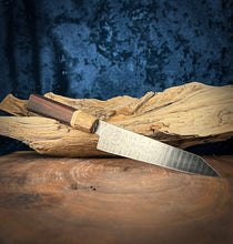 Load image into Gallery viewer, D) Ladder Pattern Damascus Petty Chef Knife by Valentini Garage Works
