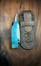 Load image into Gallery viewer, G) Bull Nose Straight Razor Scalloped Spine 1095 Blade , By Valentini Garage Works
