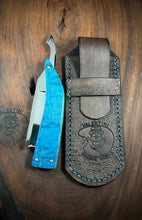 Load image into Gallery viewer, G) Bull Nose Straight Razor Scalloped Spine 1095 Blade , By Valentini Garage Works
