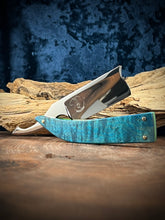 Load image into Gallery viewer, G) Bull Nose Straight Razor Scalloped Spine 1095 Blade , By Valentini Garage Works
