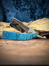 Load image into Gallery viewer, G) Bull Nose Straight Razor Scalloped Spine 1095 Blade , By Valentini Garage Works
