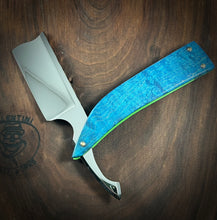 Load image into Gallery viewer, G) Bull Nose Straight Razor Scalloped Spine 1095 Blade , By Valentini Garage Works
