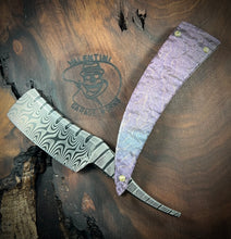 Load image into Gallery viewer, E) Smiling Edge Twist Damascus Straight Razor by Valentini Garage Works
