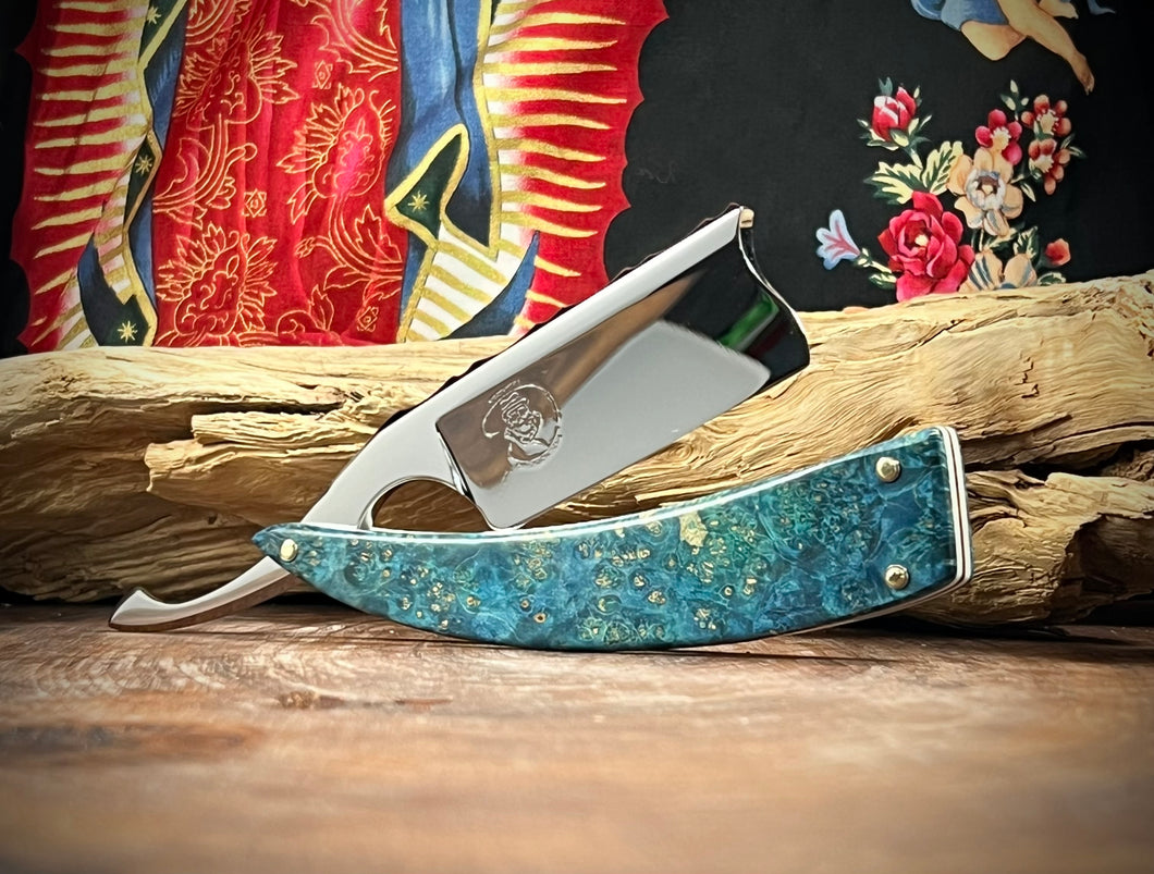 D) Bull Nose Straight Razor 1095 Blade , By Valentini Garage Works