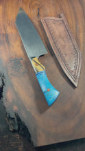 Load and play video in Gallery viewer, F) Rain Drop Pattern Damascus Gyuto Chef, by Valentini Garage Works
