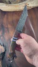 Load and play video in Gallery viewer, Tanto Hunter in Wave Pattern Damascus
